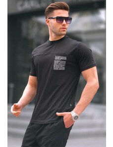 Madmext Black Men's Regular Fit T-Shirt with Patch Pockets 6102.