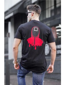 Madmext Men's Black Printed T-Shirt 5384