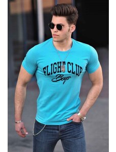 Madmext Men's Blue Printed T-Shirt 4591