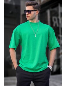 Madmext Men's Shiny Green Oversize Fit Basic T-Shirt 6066