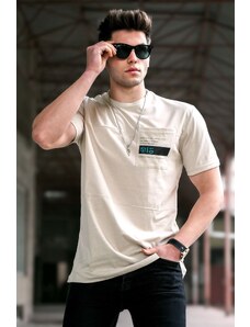 Madmext Beige T-Shirt 5804