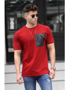 Madmext Printed Burgundy T-shirt 5358