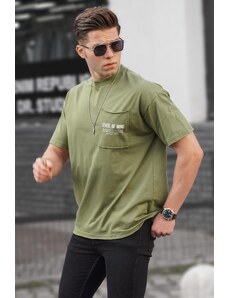 Madmext Khaki Printed Oversized Men's T-Shirt