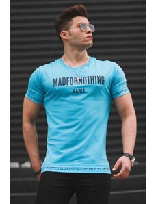 Madmext Men's Blue Printed T-Shirt 4588
