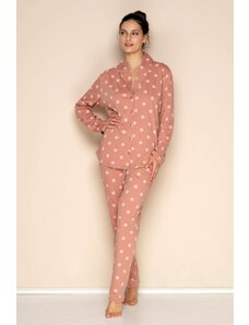 TIMO Dámské bavlněné pyžamo Apricot Dotties