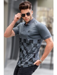 Madmext Smoky Patterned Men's Polo Neck T-Shirt 5871