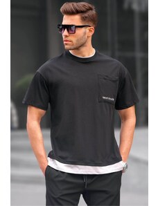 Madmext Black Pieced Basic Men's T-Shirt 6090
