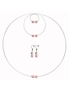 GeorGina Dámské šperkové sety venuše, náhrdelníky, náramky, náušnice a prsteny s růžovými perličkami
