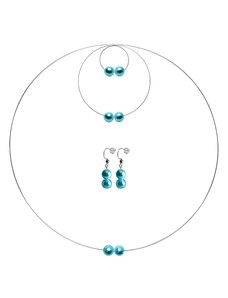 GeorGina Dámské šperkové sety venuše, náhrdelník, náramek, náušnice a prstýnek s tyrkysovými perličkami