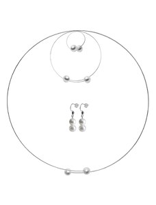 GeorGina Dámské šperkové sety venuše, náhrdelníky, náramky, náušnice a prsteny s bílými perličkami, cik cak
