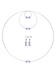 GeorGina Dámské šperkové sety venuše, náhrdelníky, náramky, náušnice a prsteny se světle fialovými perličkami