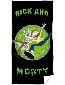 Carbotex Bavlněná plážová osuška Rick and Morty - motiv Brána do třetí dimenze - 100% bavlna - 70 x 140 cm