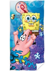Carbotex Dětská plážová osuška SpongeBob s Garym a Patrikem - 100% bavlna - 70 x 140 cm