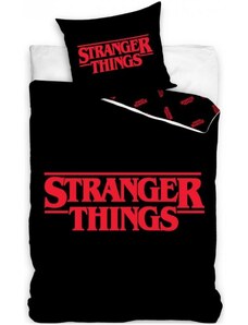 Carbotex Bavlněné ložní povlečení Stranger Things - motiv Black - 100% bavlna Renforcé - 70 x 90 cm + 140 x 200 cm