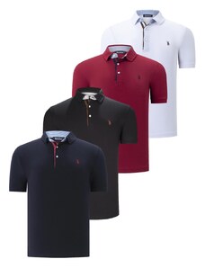 QUAD SET T8582 DEWBERRY MENS T-SHIRT-BLACK-WHITE-NAVY BLUE-BURGUNDY