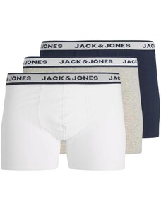 JACK & JONES Boxerky námořnická modř / světle šedá / černá / bílá