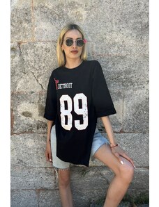 Madmext Mad Girls Black Printed T-Shirt Mg990