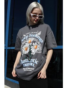 Madmext Smoked Women's T-Shirt with Daisy Print