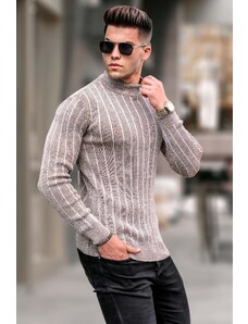 Madmext Stone Color Half Turtleneck Knitwear Sweater 5761