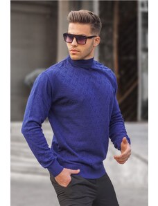 Madmext Men's Cobalt Turtleneck Knitwear Sweater 6301