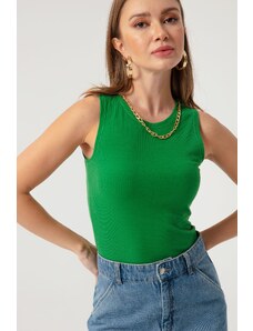 Lafaba Women's Green Chain Necklace Knitted Blouse