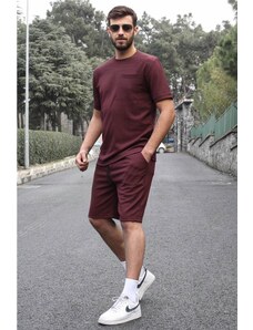 Madmext Plum Basic Pocket Detailed Men's Shorts Set 5914