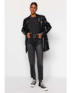 Trendyol černé džíny s vysokým pasem pro maminku