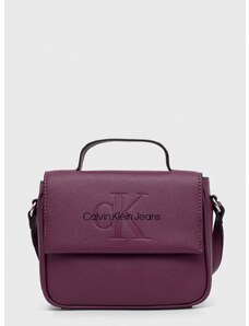 Kabelka Calvin Klein Jeans fialová barva, K60K610829