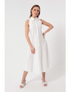 Lafaba Dámské šaty s bílou košilí a límečkem