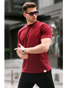 Madmext Men's Burgundy Regular Fit Basic T-Shirt 6131