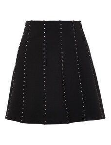 Trendyol Black Stone Accessory Mini Skater/Knitted Waistcoat Knitted Skirt