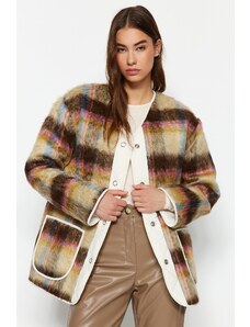 Trendyol vícebarevný prémiový oversized oboustranný prošívaný kabát