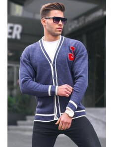 Madmext Navy Blue Men's Knitwear Cardigan 6314