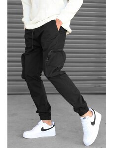 Madmext Men's Black Slim Fit Cargo Pocket Pants 5704