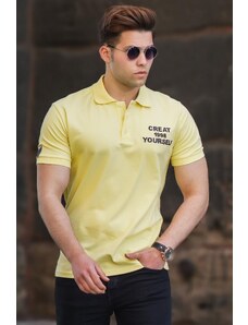 Madmext Men's Yellow Polo Neck T-Shirt 5247