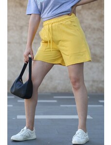 Madmext Mad Girls Yellow Shorts