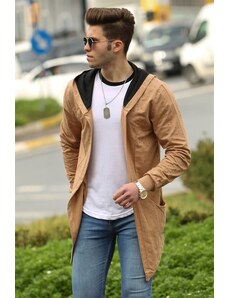 Madmext Camel Ripped Detailed Cardigan 4093