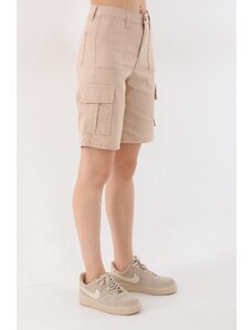 BİKELİFE High Waist Stretchy Bermuda Shorts with Cargo Pocket