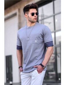 Madmext Men's Gray Painted T-Shirt 5806