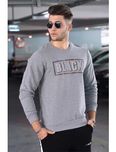 Madmext Gray Printed Men's Sweatshirt 4755