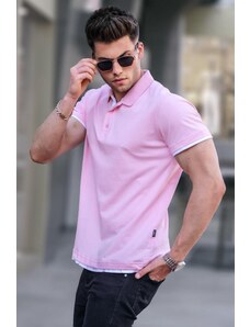 Madmext Pink Basic Polo Neck T-Shirt 5885