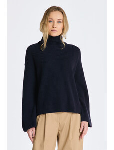 SVETR GANT WOOL RIBBED STAND COLLAR modrá XS