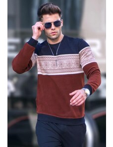 Madmext Black Jacquard Patterned Crewneck Knitwear Sweater 5966