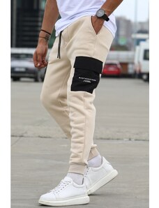 Madmext Light Beige Pocket Detailed Sweatpants 5475