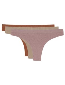 LOS OJOS 3 Pieces Ribbed Seamless Brazilian Pattern Panties