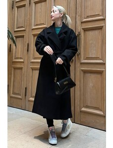Madmext Black Oversized Women's Long Coat