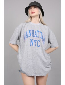 Madmext Women's Gray Printed Oversized T-shirt