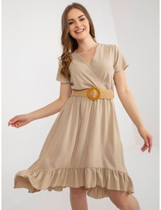 Letní šaty s volánem Italy Fashion béžové