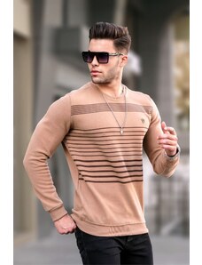 Madmext Biscuit Striped Crew Neck Knitwear Sweater 5961
