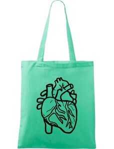 Roni Syvin + Adler/Malfini Ručně malovaná menší plátěná taška - Anatomické srdce